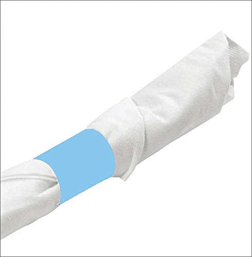 Raise Products Paper Napkin Bands Self Adhesive | Pre-Cut | Disposable | Safety Glue | Bond Paper | Pack of 500, 4.25' x 1.5', Sky Blue