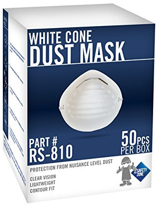 The Safety Zone White Cone Dust Masks, Non-Rated Nuisance Level (50 per Box)