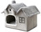 Galatée Katzenhöhlenbett, Warmes Und Gemütliches Plüsch-Katzen-Iglu, Waschbares Hundebett Mit Abnehmbarem Kissenkissen, Verbessert Den Schlaf, Faltbares Katzenhaus(L, Grau)