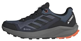 adidas Herren Terrex Rider Gore-TEX Trail Running Shoes Trailrunning-Schuhe, Steel/Core Black/Impact Orange, 44 2/3 EU