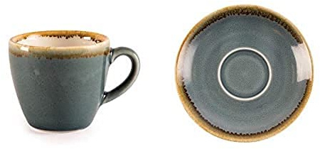 Olympia Kiln Ocean Espresso Cup - 85ml 2.87fl oz (Box 6) Kiln Ocean Saucer (for GP344) - 115mm 4 1/2 (Box 6)