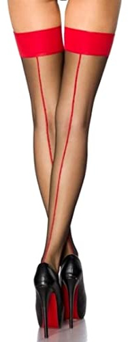 krautwear Collants Femme avec Bretelles Bas Autofixants Femme avec Jarretelles Dentelle, taille unique