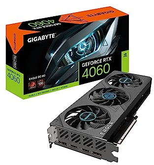 Gigabyte GeForce RTX 4060 Eagle OC Carte Graphique 8G, 3 Ventilateurs WINDFORCE, 8 Go 128 Bits GDDR6, GV-N4060EAGLE OC-8GD Carte vidéo