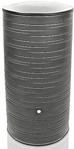 YourCasa Regentonne 280 Liter [PureRain] mit Metallgewinde und Deckel - Regenfass Frostsicher aus Kunststoff - Regenwassertonne - Regenwassertank Garten Wassertank Regensammler (Schwarz-Granit)