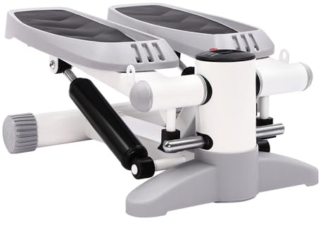 panfudongk Stepboard de fitness aérobic - Pour la maison - 150 kg - Mini stepper d'aérobic - Avec écran LED - Bandes de résistance et tapis antidérapant - Gris