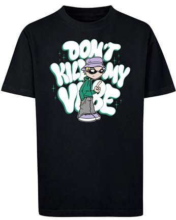 Mister Tee Unisex Kids MTK251-Kids Don't Kill My Vibe Tee T-Shirt, Black, 146/152