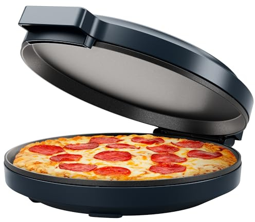 Chefman Everything Maker & Pizza Oven – 1440W Countertop Electric Pizza Maker with 12” Nonstick Cooking Plates, Plus Makes Quesadillas, Omelettes and More, with Indicator Lights and Vertical Storage