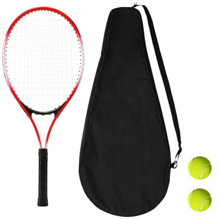 JUNHAO-SHOP Tennis Racket, 27 Inch Adult, Comfortable Grip with 2 Tennis Balls, Carry Bag, Outdoor Recreational Sport Game for Tennis Starter
