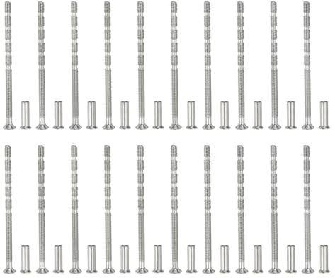 PATIKIL Tornillos de Manija de Puerta M4x70, 20Pcs Tornillos de Rotura para Tiradores de Puerta, Cabeza Plana Avellanada Phillips con Manga para Manija de Puerta Barra