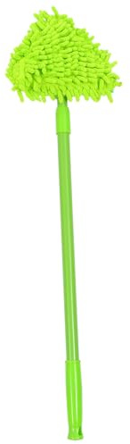 DECORNIJIA Trapeador Telescópico Triangular y Cabezal de Chenilla de Limpieza Mango Ajustable para Pisos Planos y Techos para Hogar y Coche