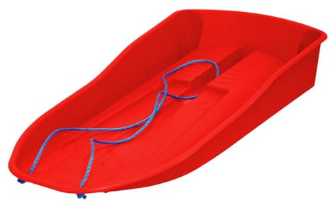 simpa Inferno Glide Heavy Duty Plastic Snow Sledge Toboggan – Red Winter Snow Sled – Robust Design for Kids & Adults – Outdoor Snow Fun