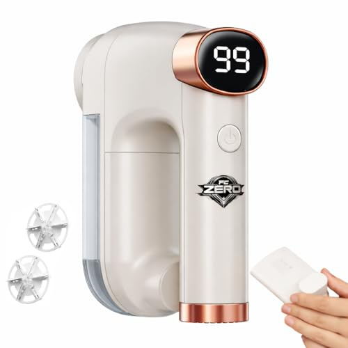 FC ZERO Levapelucchi Elettrico Ricaricabile USB con 6 Lame in Acciaio Inox, 3 Velocità, Contenitore 300ML, Rimuovi Pelucchi per Maglioni, Cappotti, Divani e Tessuti, Batteria 1200mAh, Spazzola Pulizia