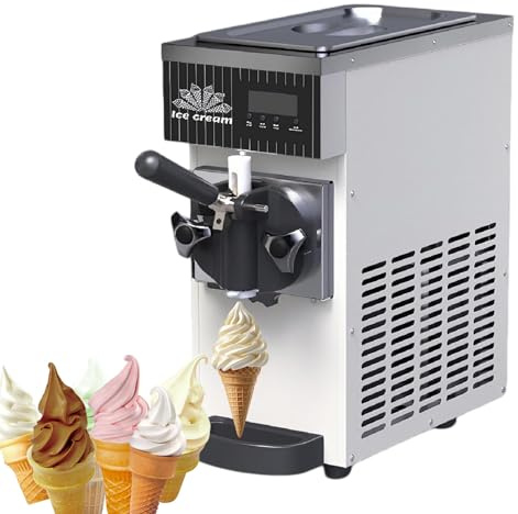 BeoyNot 450w Ahora Máquina Helado Profesional, Maquina Helados Soft, Producir:50-60 Bloques/H, Limpieza con Un Solo Clic, para Bares, Cafeterías, Supermercados White