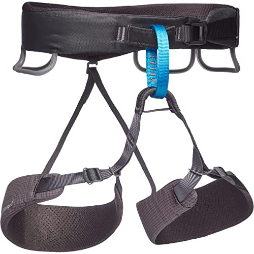 BLACK DIAMOND Men’s Momentum Rock Climbing Harness | Adjustable Waist & Leg Loops | Dual Core Construction | Anthracite | Medium