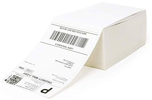 NETUM 4 x 6 Étiquettes thermiques directes à pliage paravent - Étiquettes d'expédition blanches, perforées, adhésives permanentes (1 pile - 500 étiquettes) (Étiquette thermique en paravent 4 X 6)
