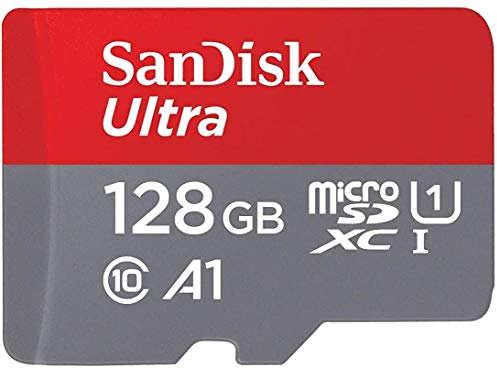 SanDisk Ultra - Tarjeta de Memoria microSDXC de 128 GB + Adaptador SD con aplicación A1 Rendimiento de hasta 100 MB/s, Clase 10, U1