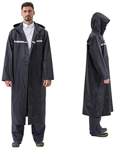 Pahajim Poncho Waterproof Adult Long Raincoat Waterproof Rain Jacket Reusable with Reflective Tape Lightweight Breathable with Adjustable Hood for Women Men Hiking Traveling Camping