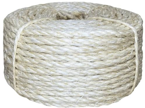 Homgoday Cuerda de sisal 100% 6 mm 50 m, muebles para interior y exterior casa salón
