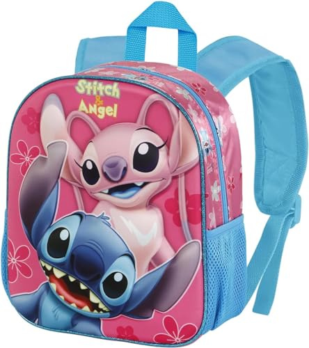 Clondo Zainetto 3D Asilo Bambini, Per Stitch e Angel Fan, Zaino Tempo Libero Bambina, Scuola Materna, 31 Centimetri, Viaggio, Regalo