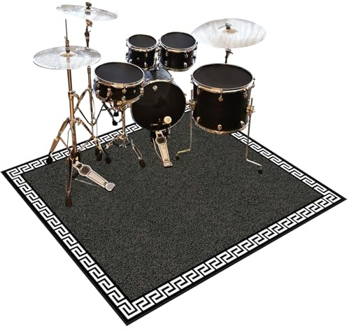 Drum Rug Non-Slip Drum Carpet Electronic Drum Mat Soundproof Drum Blanket Rectangle 180 x 150 cm Drum Piano Carpets Drum Rugs Mats Soundproof Rugs for Home Instrument Practice & Stage Performances