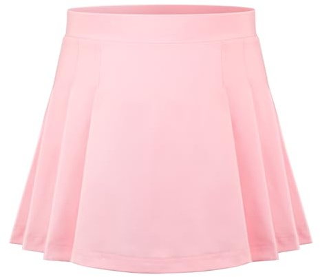 SPFASZEIV Jupe de Tennis pour Filles Jupe de Golf Plissée pour Enfants avec Poches pour Short Jupe-Short de Athlétique 6 à 7 Ans Rose