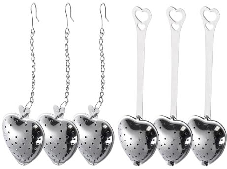 Paquet De 6 Passoires À Thé En Forme De Cœur, Passoires À Thé En Acier Inoxydable, Infuseurs De Thé Créatifs, Outils De Filtre À Thé, Accessoires D'Infusion De Thé