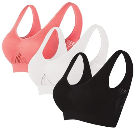 Lot de 3 Brassiere Sport Femme Soutiens-Gorge de sans Couture Sport Yoga Brassiere Soutien Gorge Sexy sous Vetements Feminins Soutien Gorge Push Up Et Ventes Flash Multicolore 5XL 2026