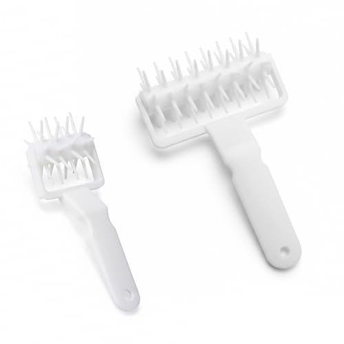 Dough Docker - ShiningUU 2PCS Pizza Dough Roller with Spikes | Stainless Steel Pizza Docker Tool for Preventing Blisters & Ensuring Even Crust | Professional Pastry Lattice Cutter for Homemade Baking