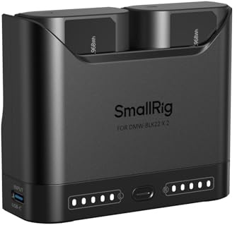 SMALLRIG DMW-BLK22 Camera Battery Set for Panasonic, 22.5W Dual Seat Charger with 1940mAh Batteries, Fully Compatible with Panasonic Lumix GH5, GH5 II, GH6, GH7, S5, S5 II/IIX, S9, G9 II - 5487