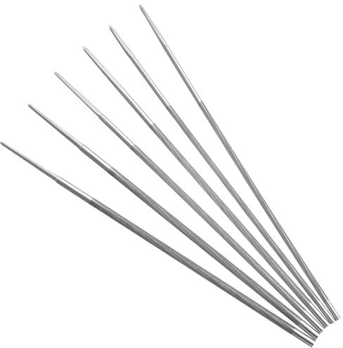 Bremorou Juego de 6 limas de motosierra, 4,8 mm, redondas, de acero de alto carbono, lima de mano profesional para mantenimiento de cadena de motosierra, resistente al desgaste y duradera