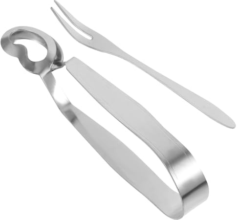RUNROTOO Rostfri Snigeltång och Snigelformad för Franska Bakade Sniglar Praktisk Serveringstång med Bekväm Greppdesign för Restaurang och Skaldjursmåltider