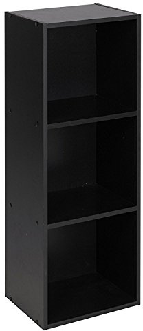TOP Marques Collectibles Taylor & Brown® 1, 2, 3, 4 Tier Wooden Bookcase Shelving Display Storage Wood Shelf Shelves Unit (Black, 3 Tier)