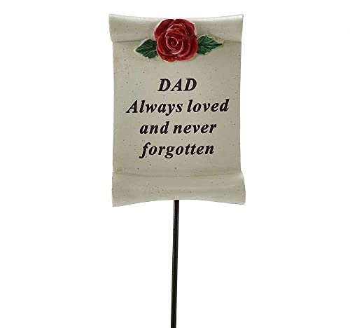 Always Loved Dad Flower Rose Memorial Tribute Stick Graveside Plaque