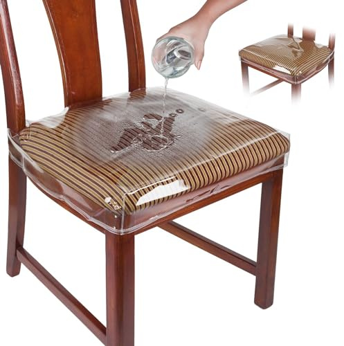 Plastic Chair Covers, Plastic Seat Covers for Dining Chairs, Vinyl, 2 PK