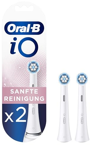 Oral-B iO Sanfte Reinigung Aufsteckbürsten für elektrische Zahnbürste, 2 Stück, sanfte Zahnreinigung, Zahnbürstenaufsatz für Oral-B Zahnbürsten