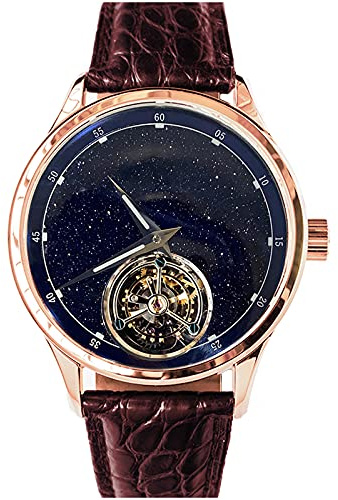 SU8230STRC Montre mécanique de luxe pour homme avec cadran en pierre et tourbillon Master Seagull ST8230 Bleu doré