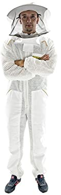 LYSON Imkeranzug aus Mesh und Baumwolle Imkeroverall mit abnehmbarem Hut belüftet Imkerbekleidung, Imkerjacke mit Reißverschluss Grösse XXXXL