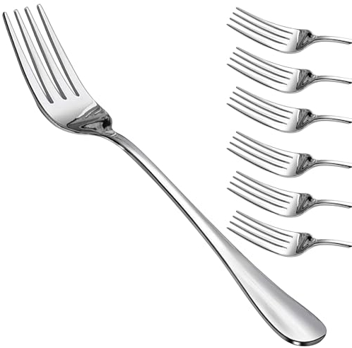 AEX 6X Stainless Steel Dinner Fork Set – Mirror Polished Forks Set of 6 for Casual and Formal Dining
