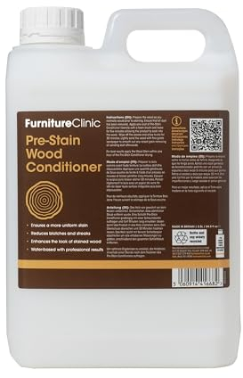 Furniture Clinic Pre-Stain Wood Conditioner - Water-Based - Indoor and Outdoor Use - Low Odour and Non-Toxic – Use Before Staining Wood 2.5L