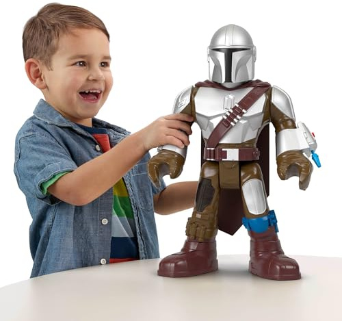Fisher-Price Imaginext STAR WARS Figurine XXL The Mandalorian, personnage articulé de 40 cm avec lanceur, pour les enfants à partir de 3 ans, HXT20