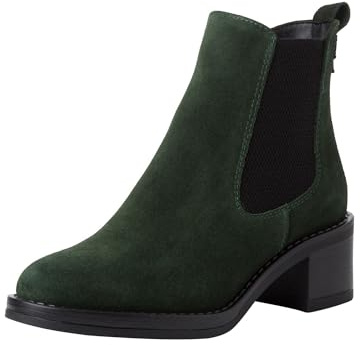 Tamaris Botines Chelsea para Mujer, Piel, Cómodos, Verde, 38 EU