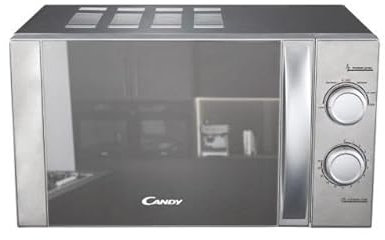 Candy 20 litre, 700w manual control, solo small microwave, 6 power levels, defrost function, countdown timer, audible end of program alarm- Silver- CMW20MSS-DX