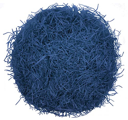 Mamiddle Paglia per Cesti Decorativa - 500g Raffia per Riempimento Regali, Filler per Cestini, Scatole e Decorazioni - Materiale per Party, Matrimoni, Natale (Blu scuro)