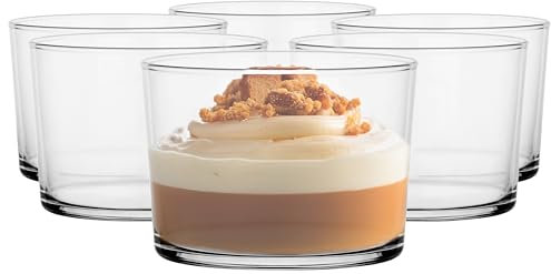 Glasmark KROSNO 1992 Dessertgläser 6er Set 170 ml Aus Glas Eisbecher Gläser Eisschalen Dessertschalen Spülmaschinenfest