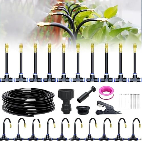 360° Kit Arrosage Automatique Pour Jardin Arrosage Goutte à Goutte Arrosage Exterieur Irrigation Goutte à Goutte ，Kit Arrosage Goutte à Goutte. (10M)