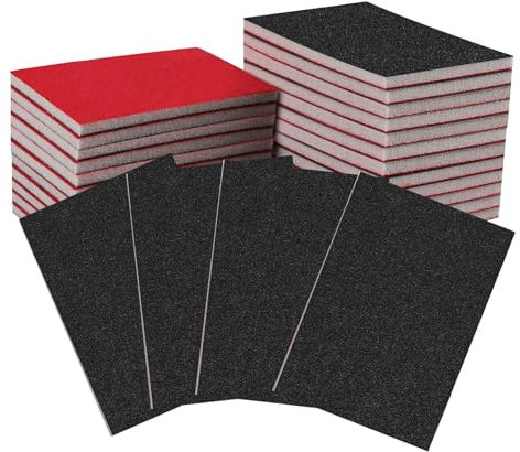 Zyluniy 27 esponjas de Lijado, Bloque de Lija de Grano 180-3000, Almohadillas Finas de Espuma Suave esponjas de Lija Húmeda y Seca para Modelo Paneles de Yeso Metal Madera Muebles