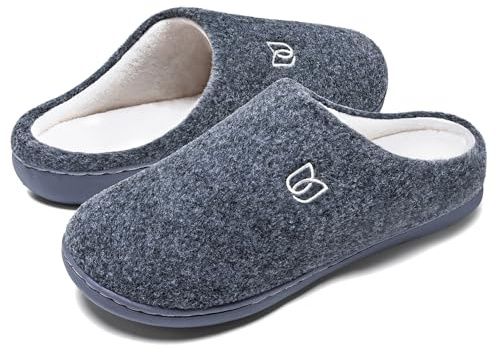 WateLves Pantofole Donna Invernali in Memory Foam Ciabatte Donna di Peluche Morbide Suola Scarpe Inverno Indoor Outdoor (Grigio chiaro, 40/41 EU)