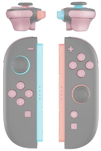 eXtremeRate Kit Complet de Boutons de Remplacement DIY pour Switch Joycon 2 Accessoires - Touches Directionnelles ABXY/D-Pad/Boutons + - C Home Capture Release/Gâchettes L R ZL ZR,Rose