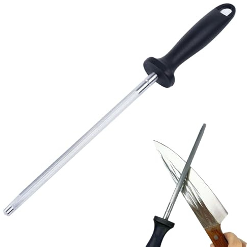 Wetzstahl Für Messer, Wetzstahl Messerschärfer Profi, Messerschärfer Knife Sharpener Schleifstab, 8-Zoll-Kohlenstoffstahl Mit Hängenden Löchern Für Die Tägliche Wartung Von Küchenmessern