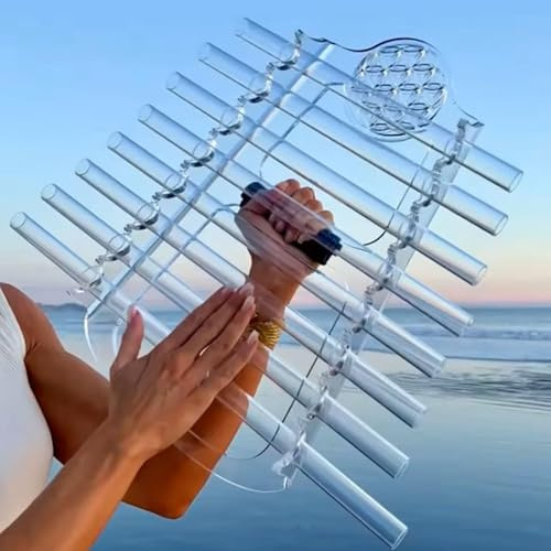 LSBHPPD Arpa Cristal Cuarzo con Diseño 432 Hz para Terapia Sonido,Arpa De Cristal Cuarzo 8 Notas 432 Hz con Patrón Flor Vida,con 8 Notas Y Caja Aleación Alúmina,para Baño De Sonido Y Meditación 432hz